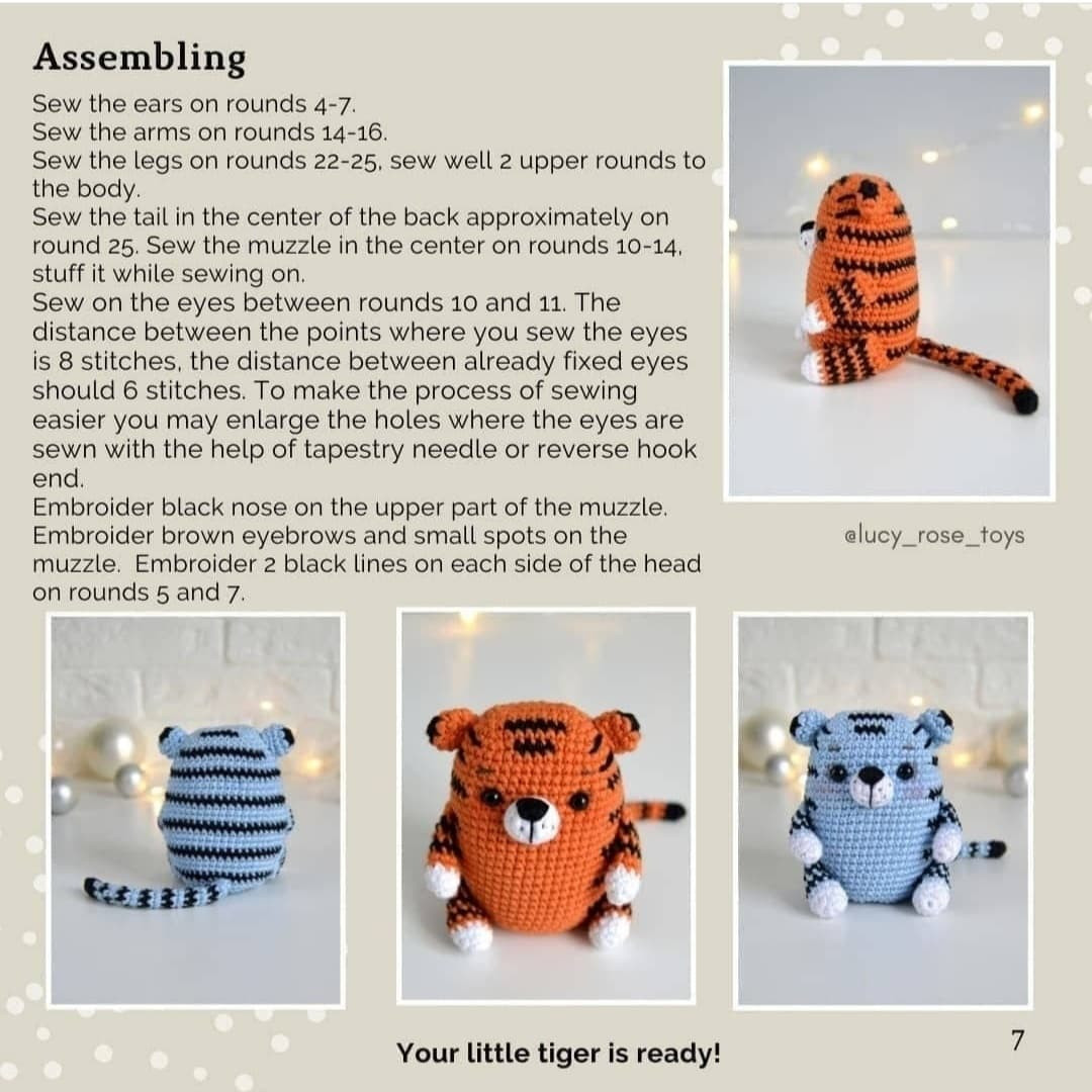 free pattern listtle tiger