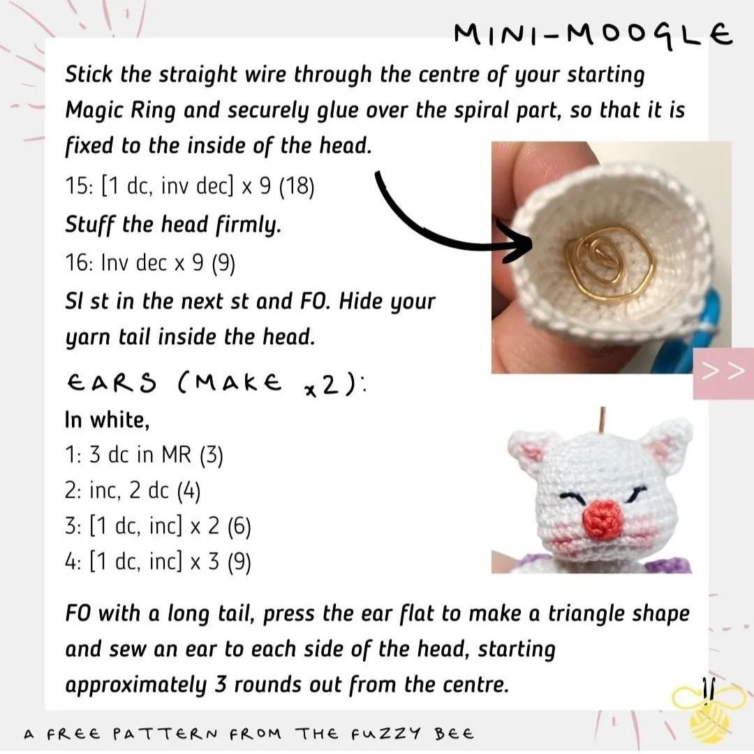 free pattern mini moogle