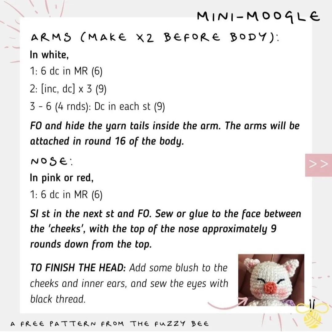 free pattern mini moogle