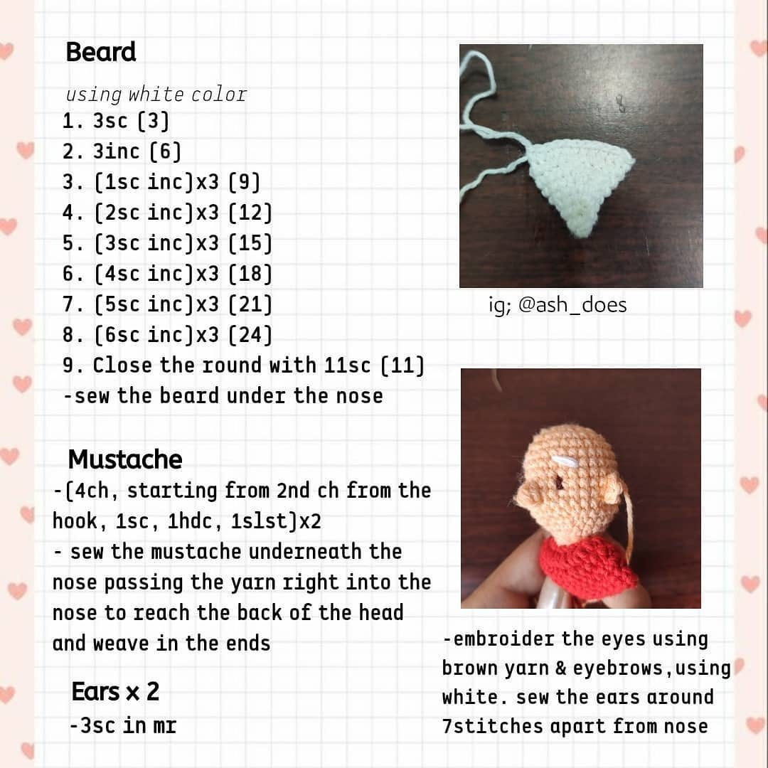 Free pattern mini santa crochet