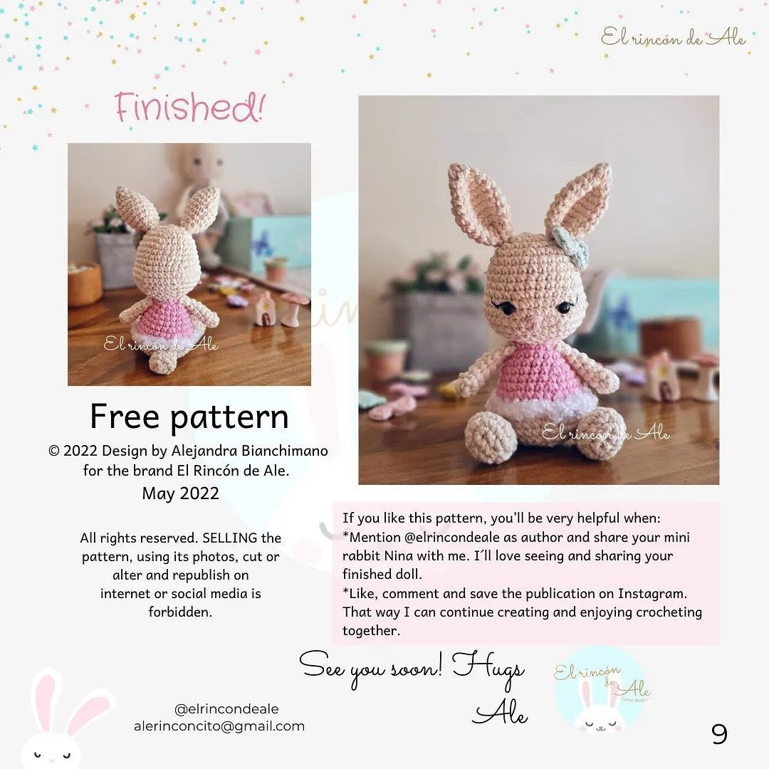 free pattern nina and emilio mini rabbits