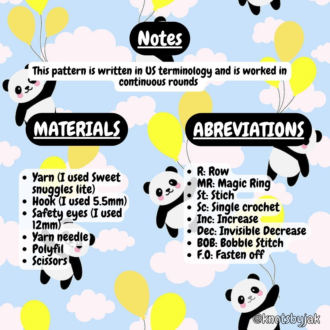 free pattern pocket panda