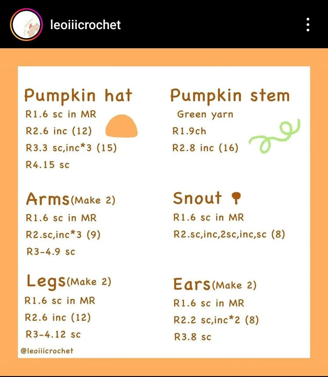 free pattern pumpkin bear