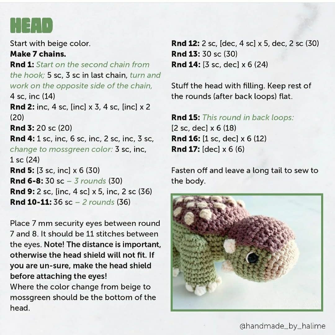 free pattern the ankylosaurus toma anks