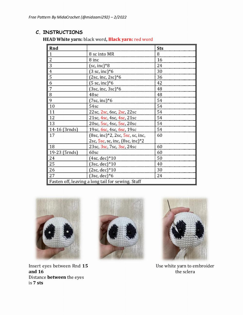 free pattern the little panda