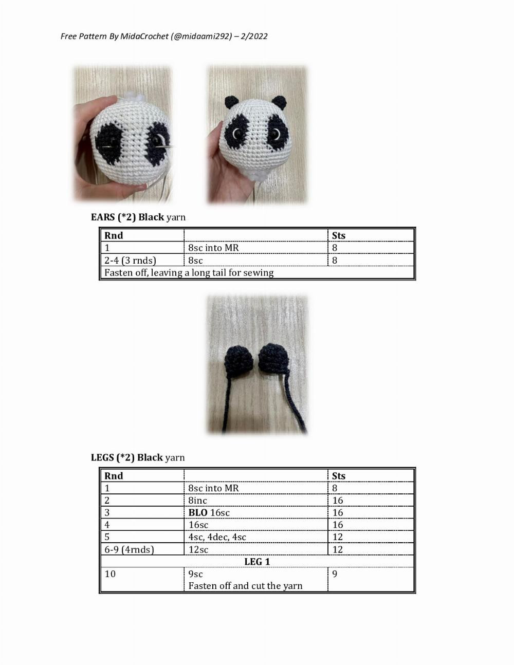 free pattern the little panda