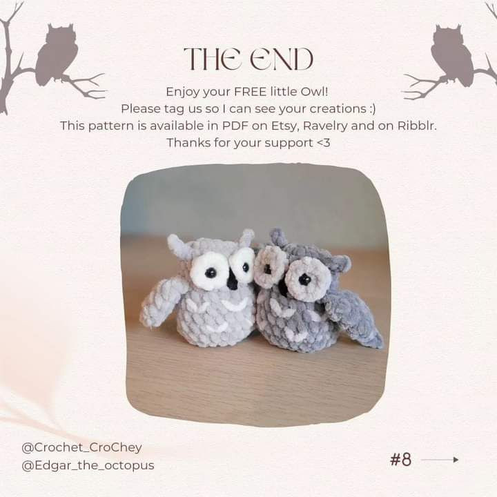 free pattern uhlala owl