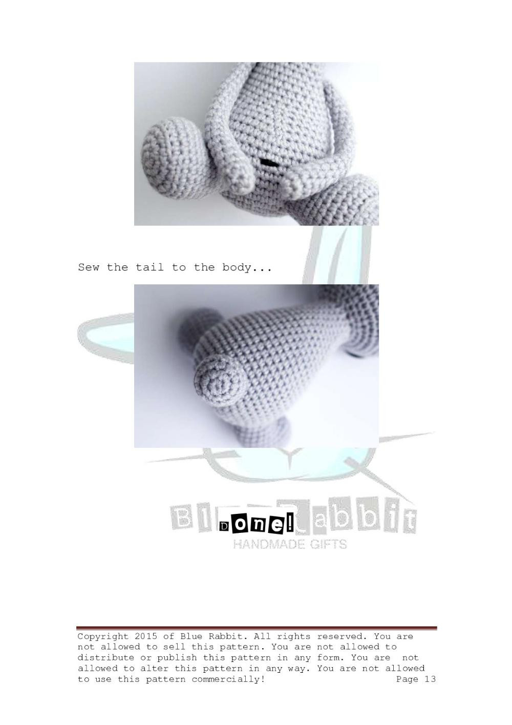Grey rabbit crochet pattern