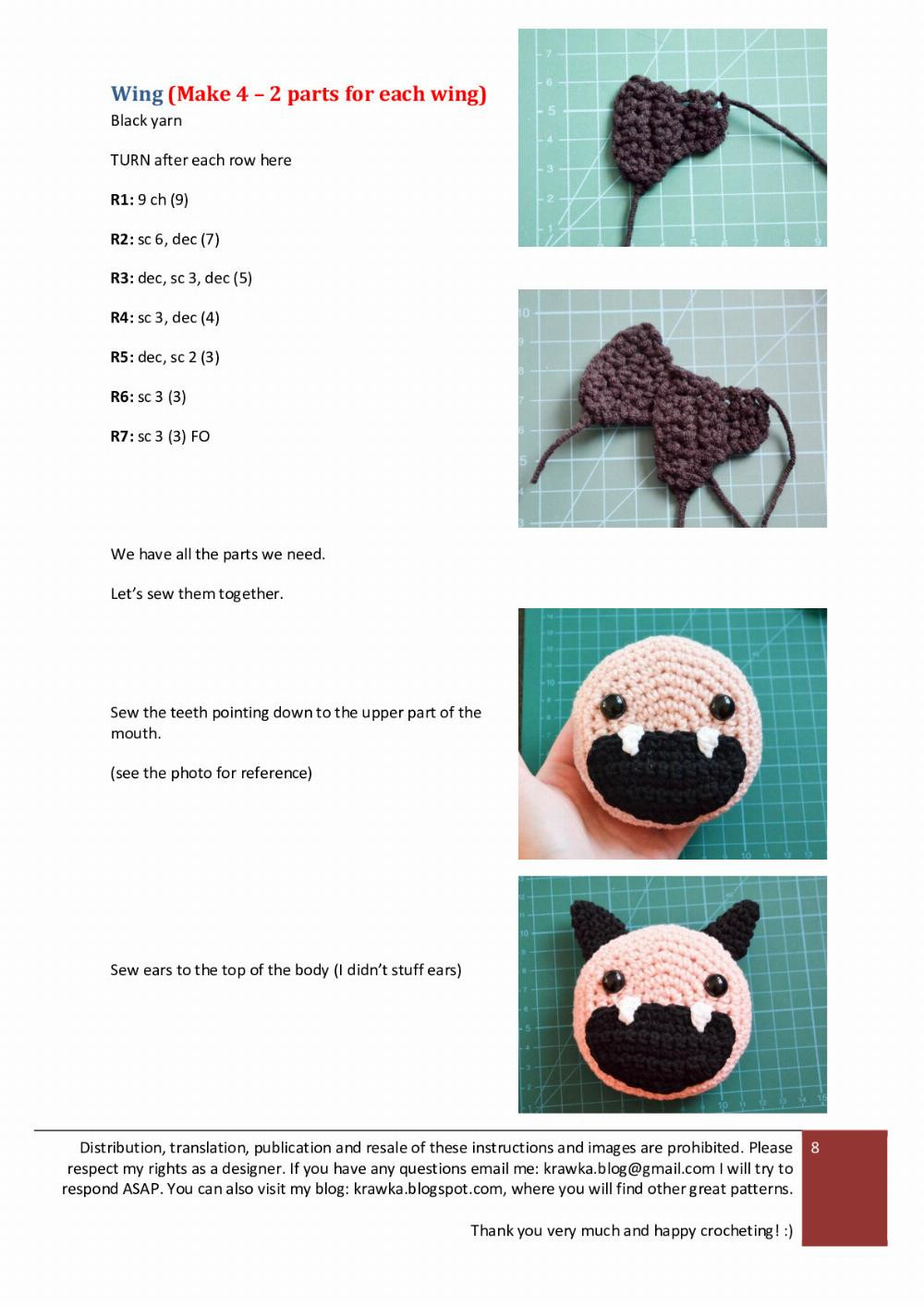 Halloween Bats Kamila crochet pattern