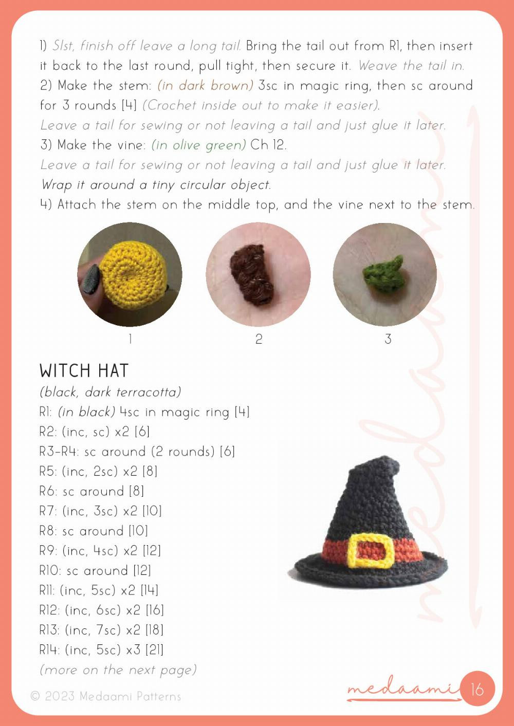 halloween tree with a witch crochet pattern
