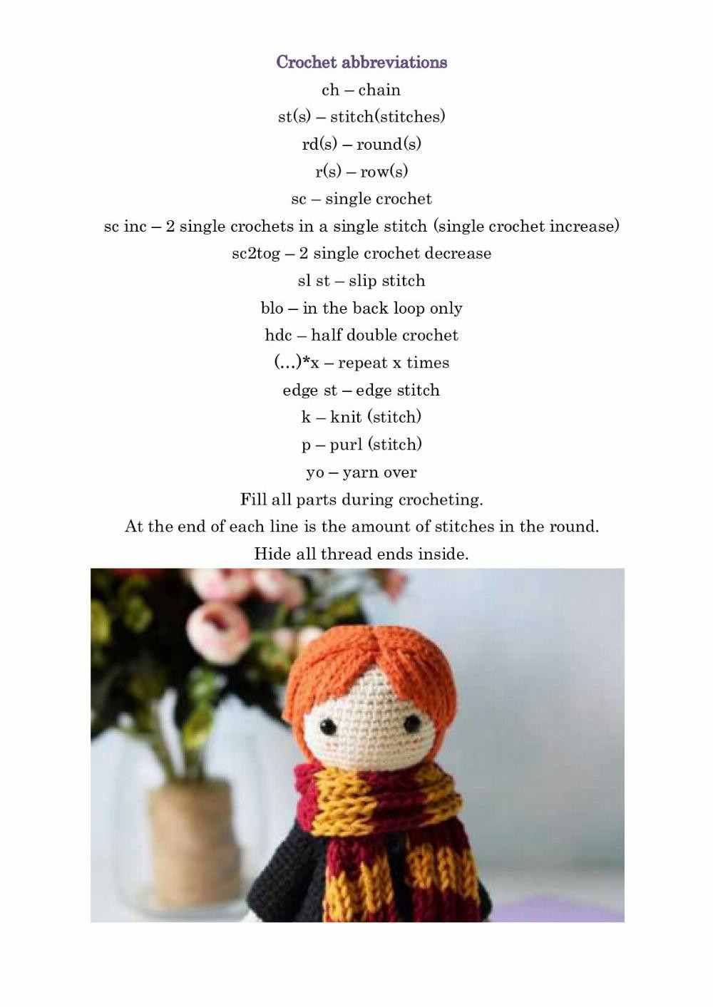 Harry Doll Step-by-step lesson