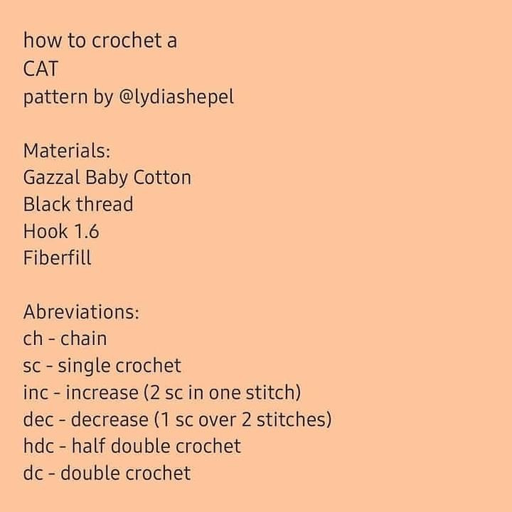 how to crochet a cat