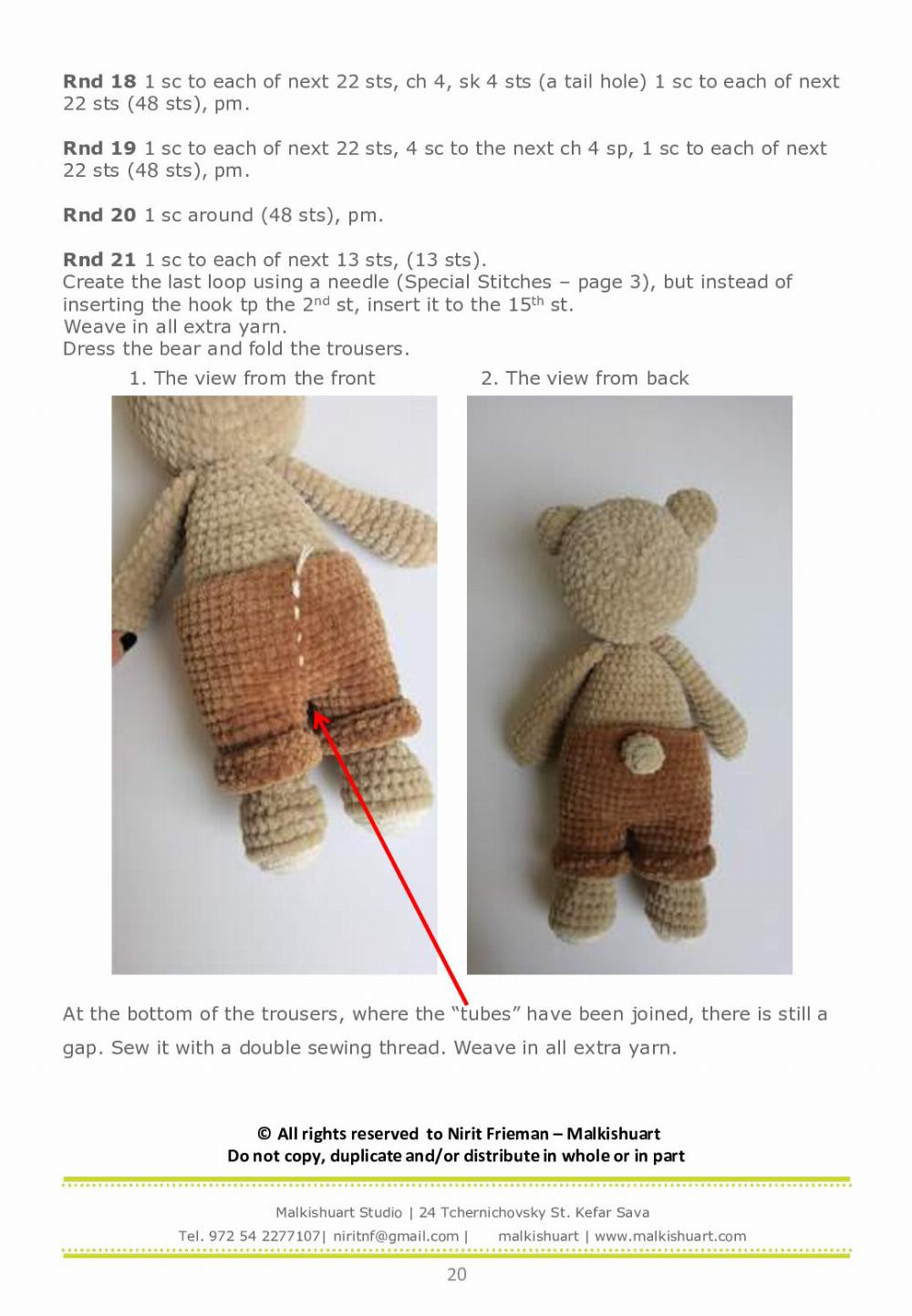 how to crochet pattern duby the bear