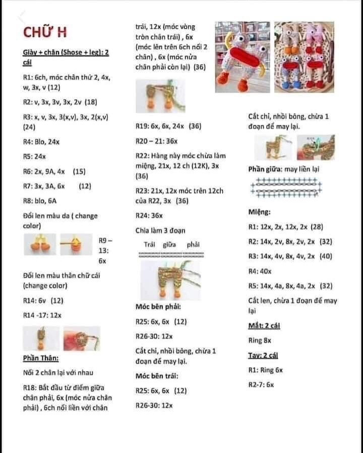 Hướng dẫn móc bảng chữ cái thú vị