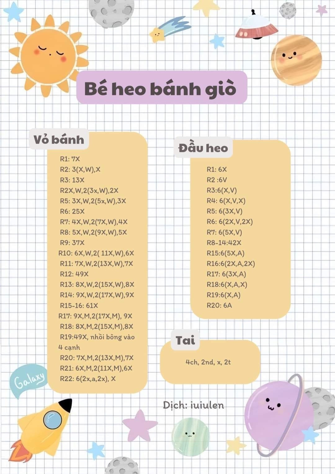 Hướng dẫn móc bé heo banh giò