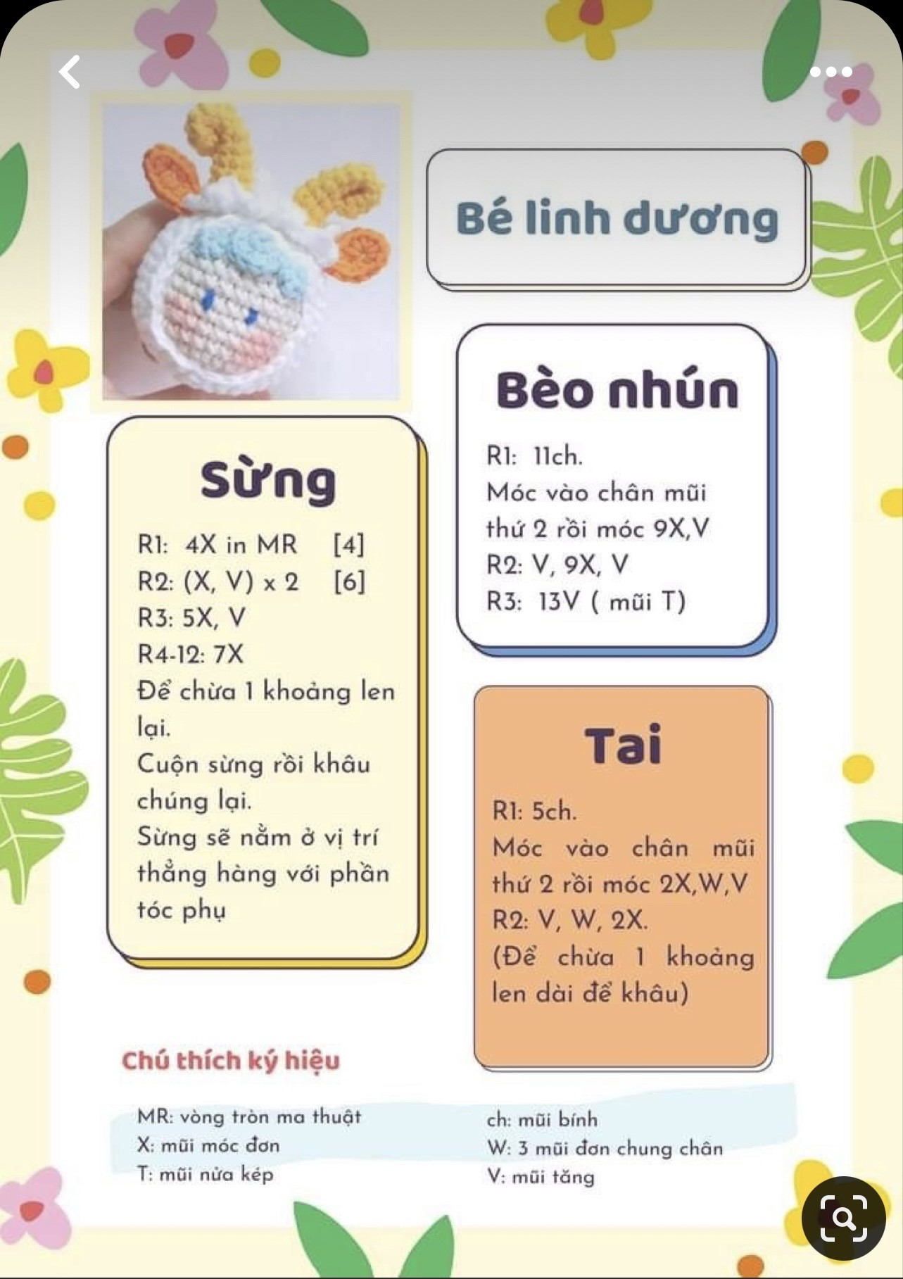 Hướng dẫn móc Bé linh dương