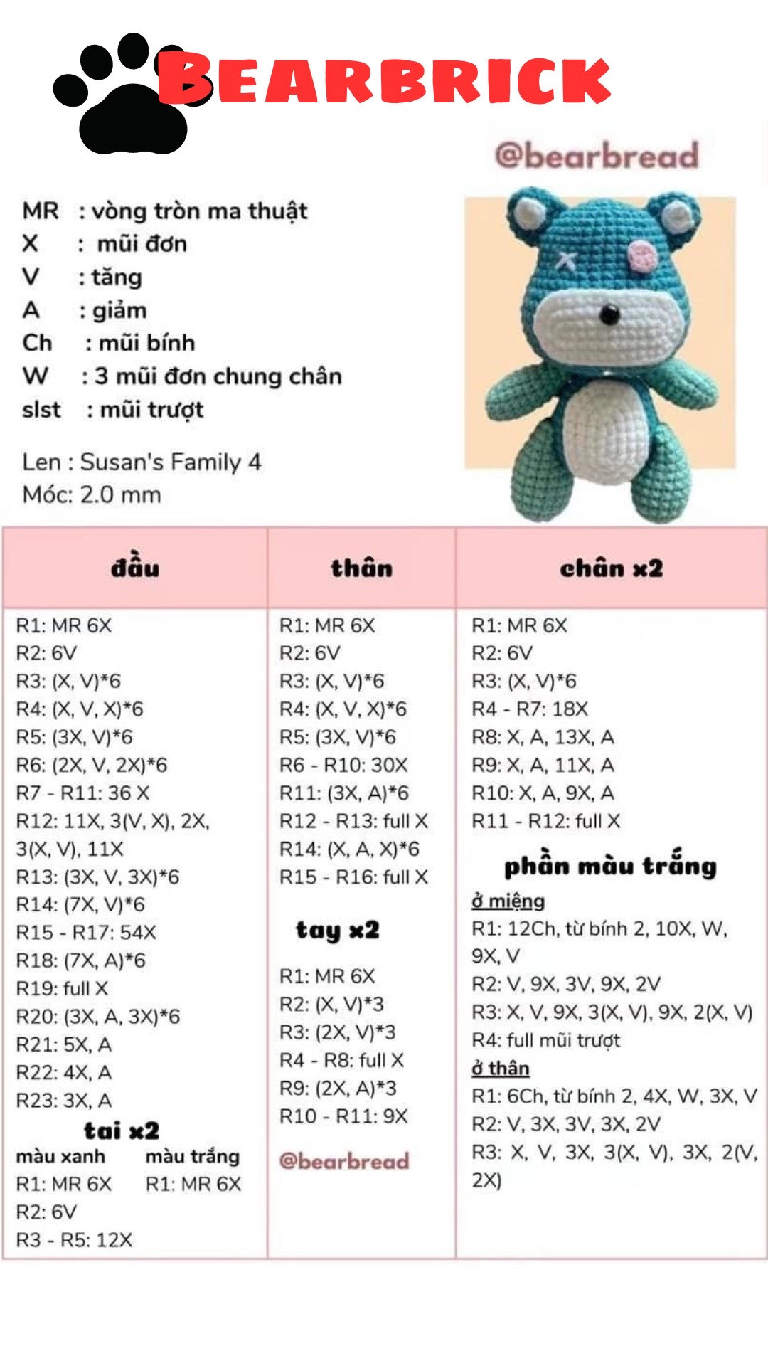 Hướng dẫn móc bearbrick