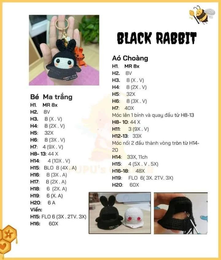 hướng dẫn móc black rabbit và white rabbit