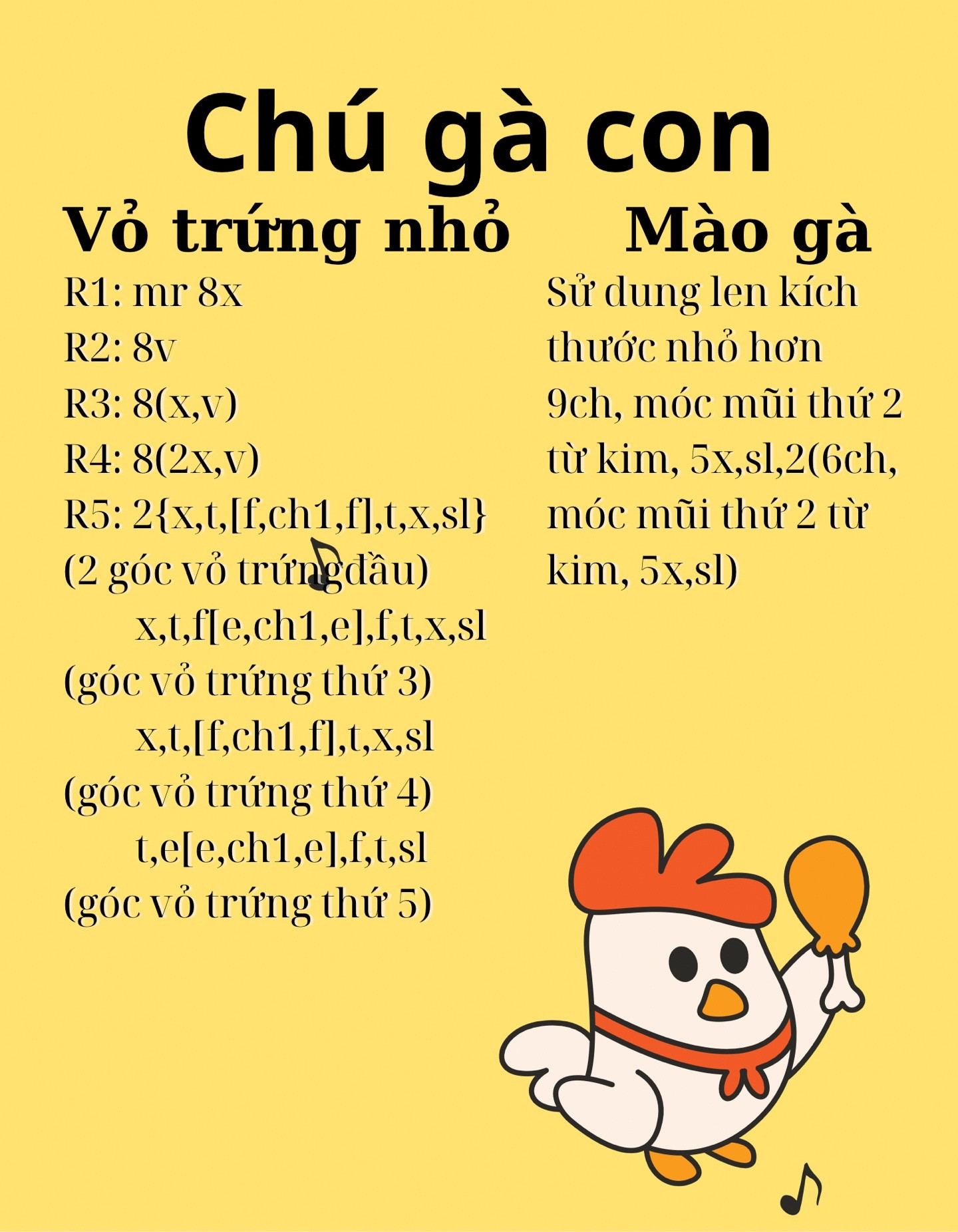 Hướng dẫn móc chú gà con