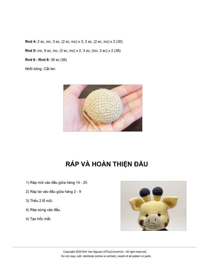 Hướng dẫn móc con hươu mặc áo đen quần màu đỏ the giaffe amigurumi pattern