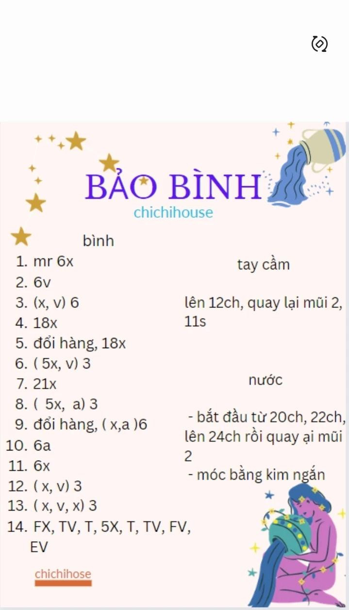 Hướng dẫn móc cung hoàng đạo bảo bình