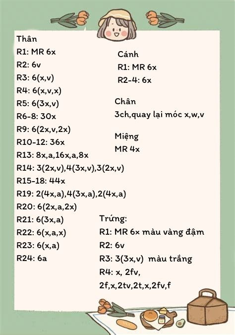 Hướng dẫn móc gà đội mũ trứng