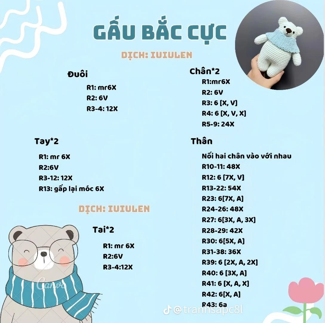 Hướng dẫn móc gấu bắc cực