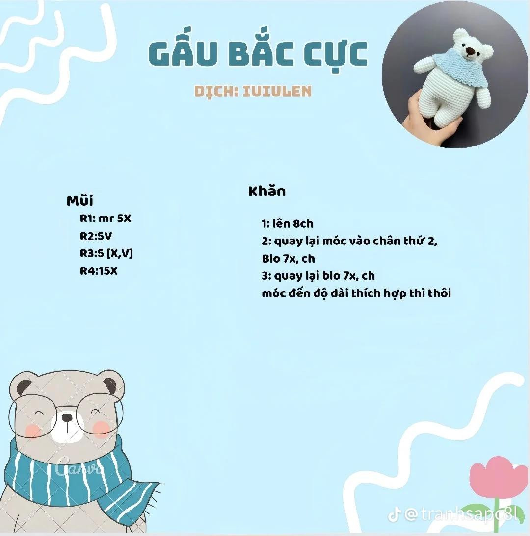 Hướng dẫn móc gấu bắc cực