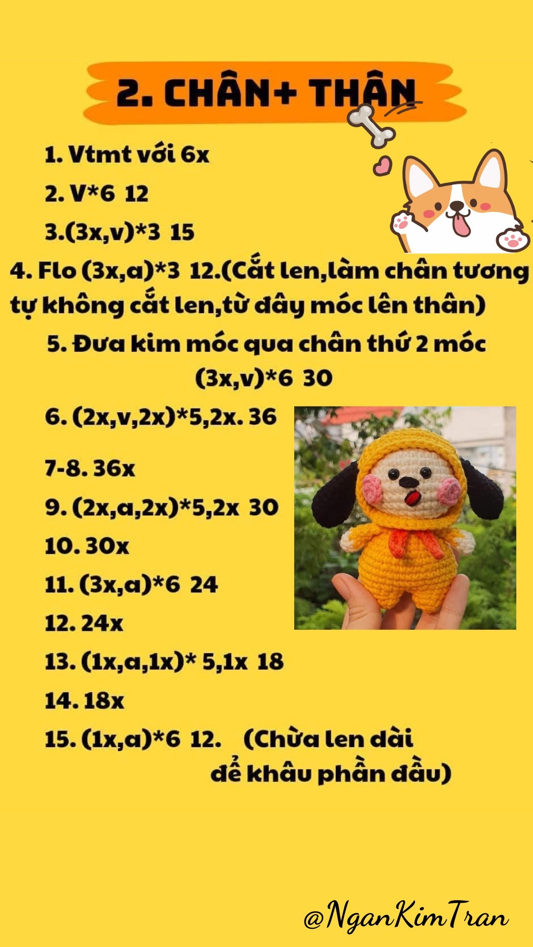 hướng dẫn móc happy chart dog