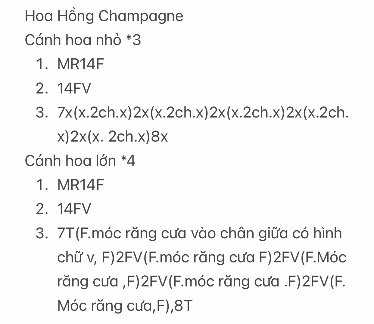 Hướng dẫn móc hoa hồng champagne