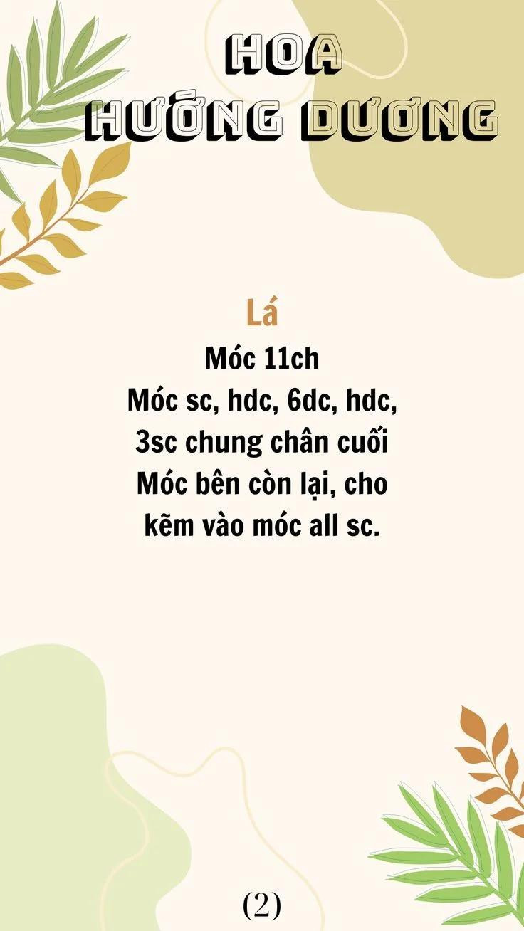 Hướng dẫn móc hoa hướng dương.