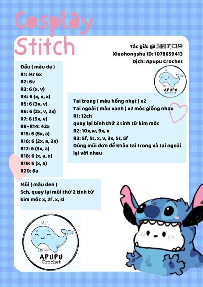 Hướng dẫn móc khóa cosplay stitch