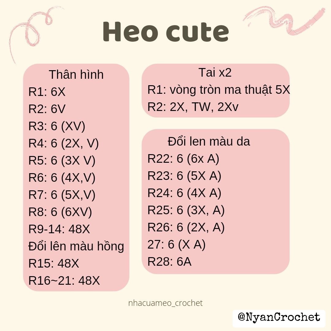 hướng dẫn móc khóa heo cute