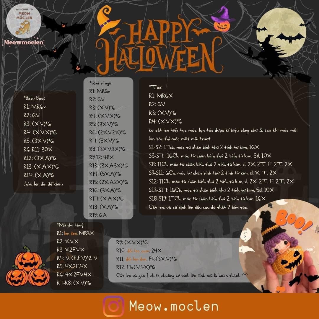 Hướng dẫn móc len happy halloween