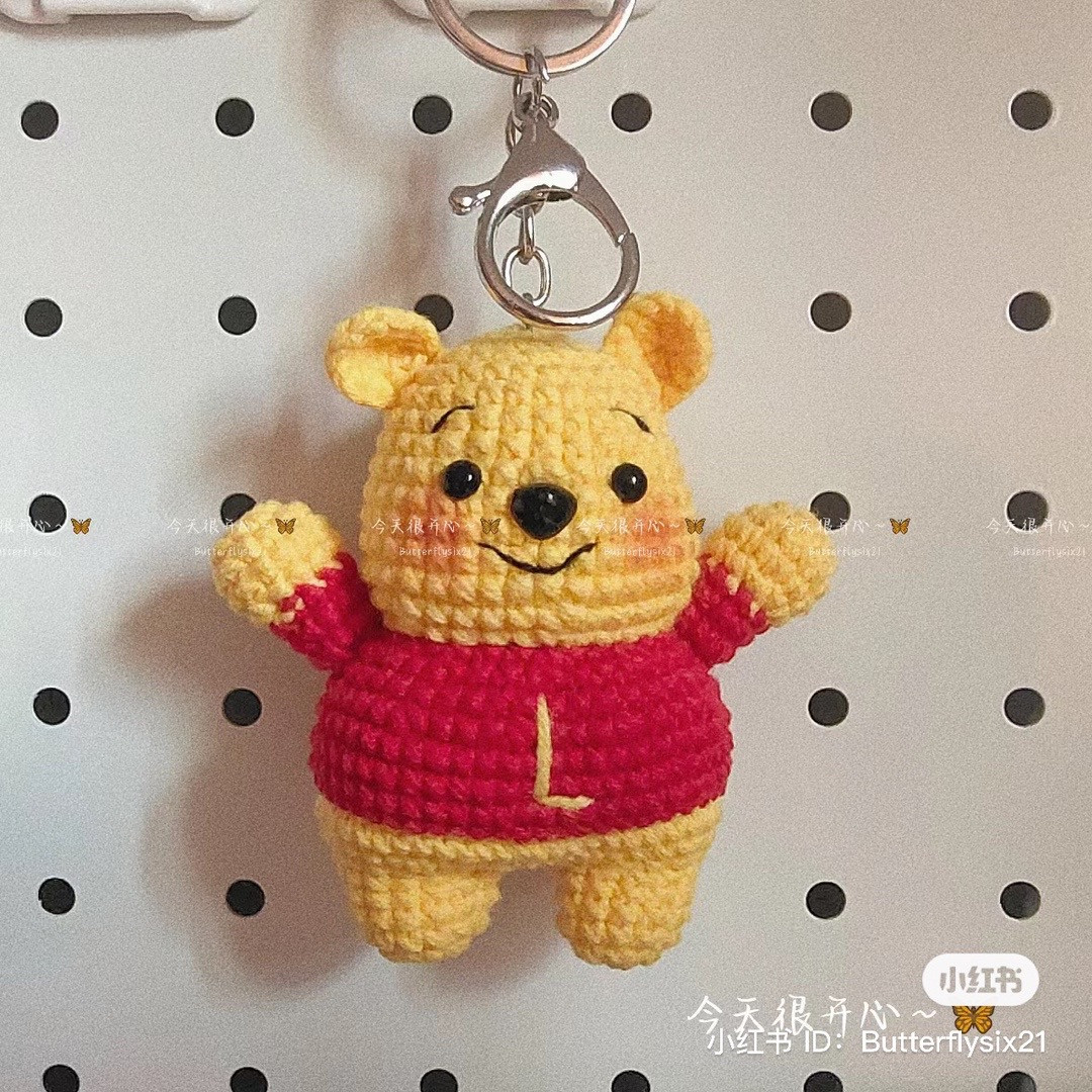 Hướng dẫn móc len móc khóa winnie the pooh