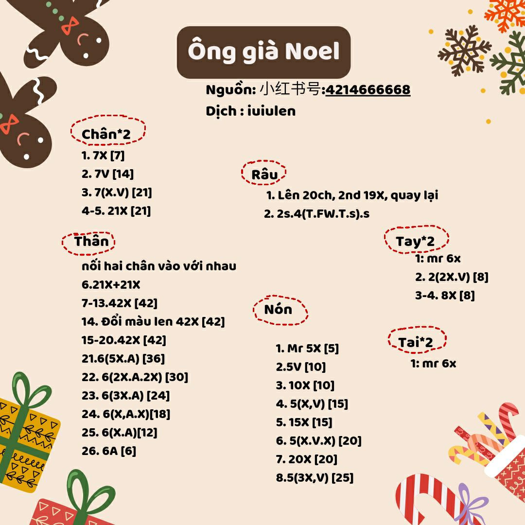 Hướng dẫn móc len ông già noel