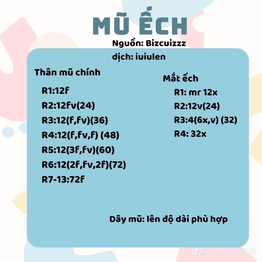 Hướng dẫn móc mũ ếch