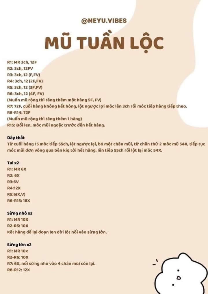 Hướng dẫn móc mũ tuần lộc