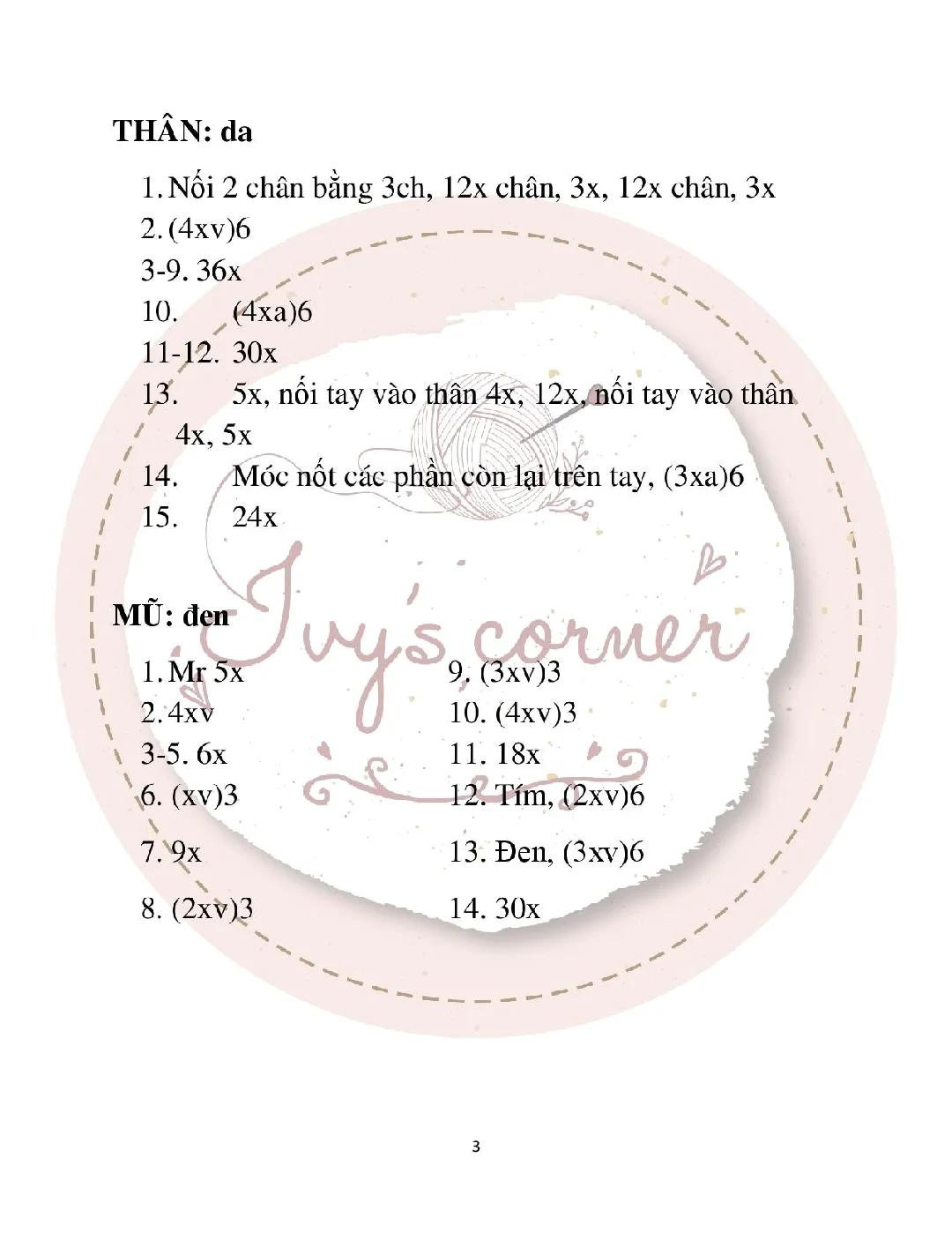 Hướng dẫn móc phù thủy heo