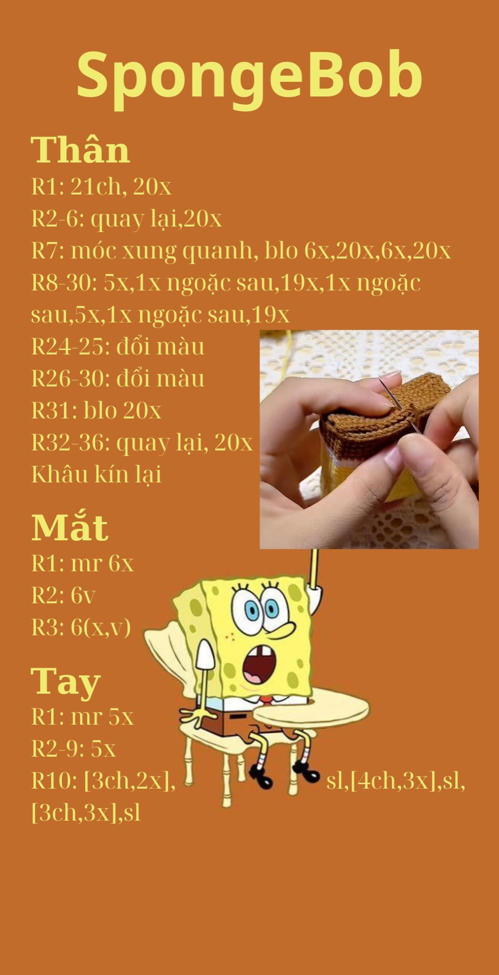 Hướng dẫn móc spongeboob