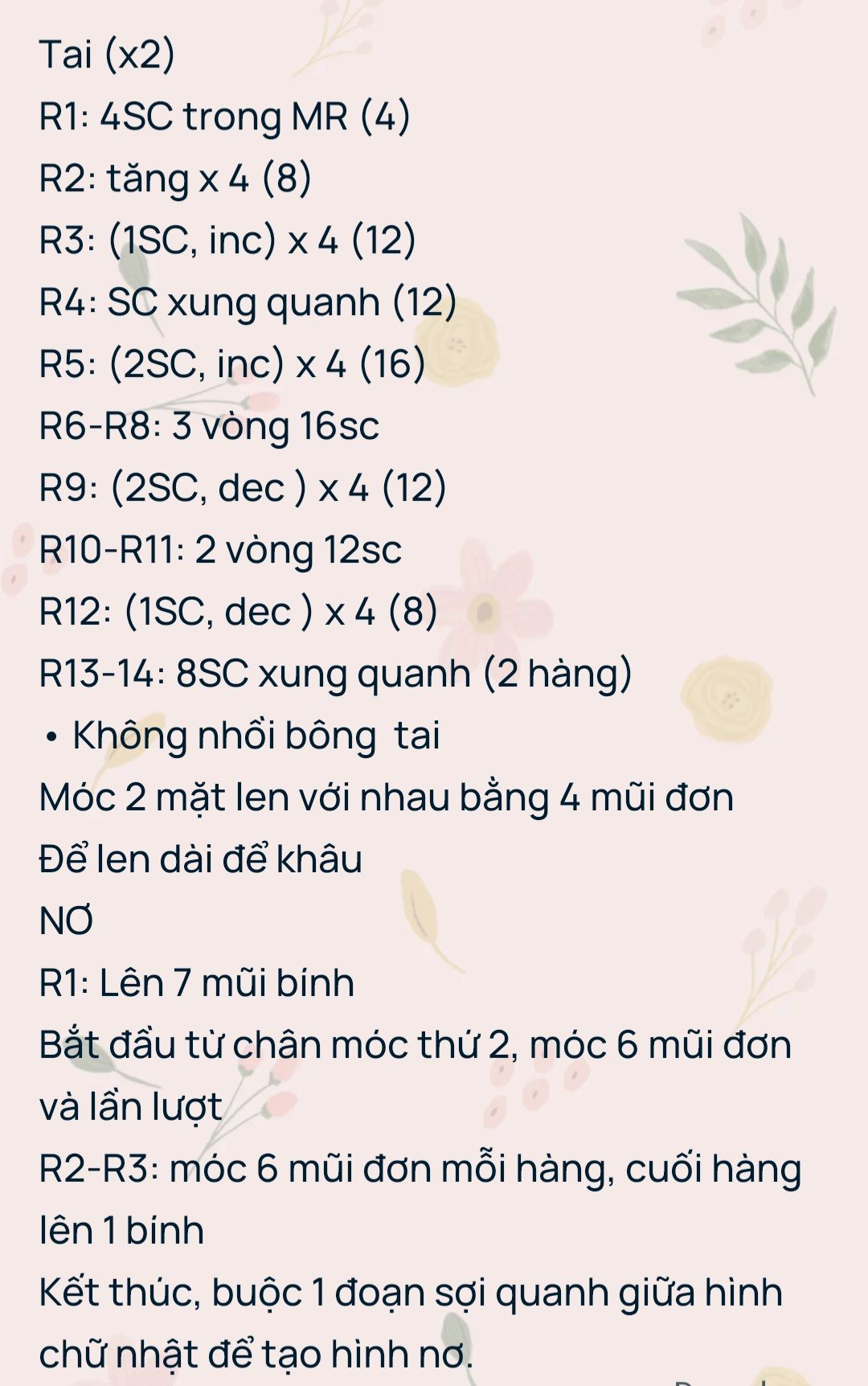 Hướng dẫn móc thỏ trắng mặc váy yếm màu tím, nơ màu tím