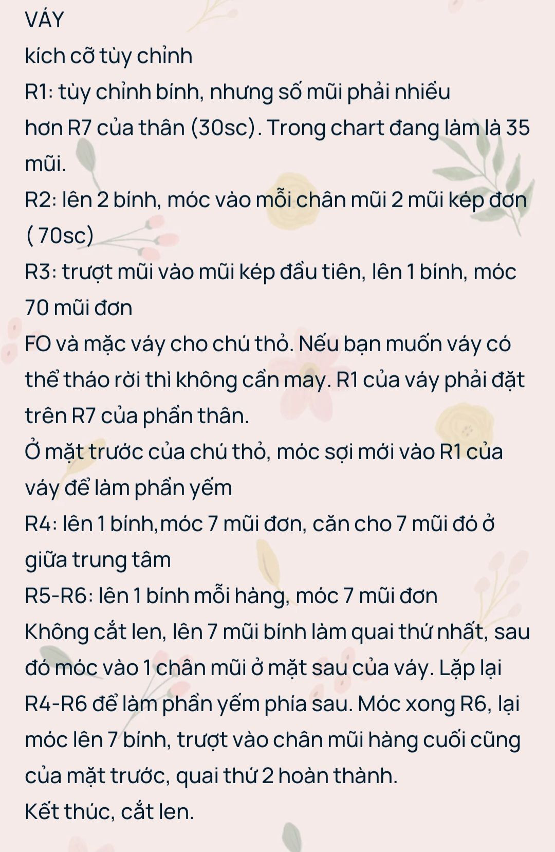 Hướng dẫn móc thỏ trắng mặc váy yếm màu tím, nơ màu tím