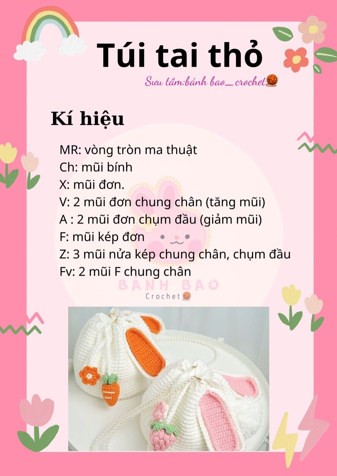 Hướng dẫn móc túi tai thỏ