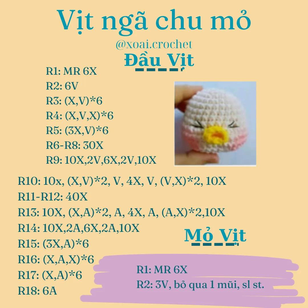 Hướng dẫn móc vịt ngã chu mỏ