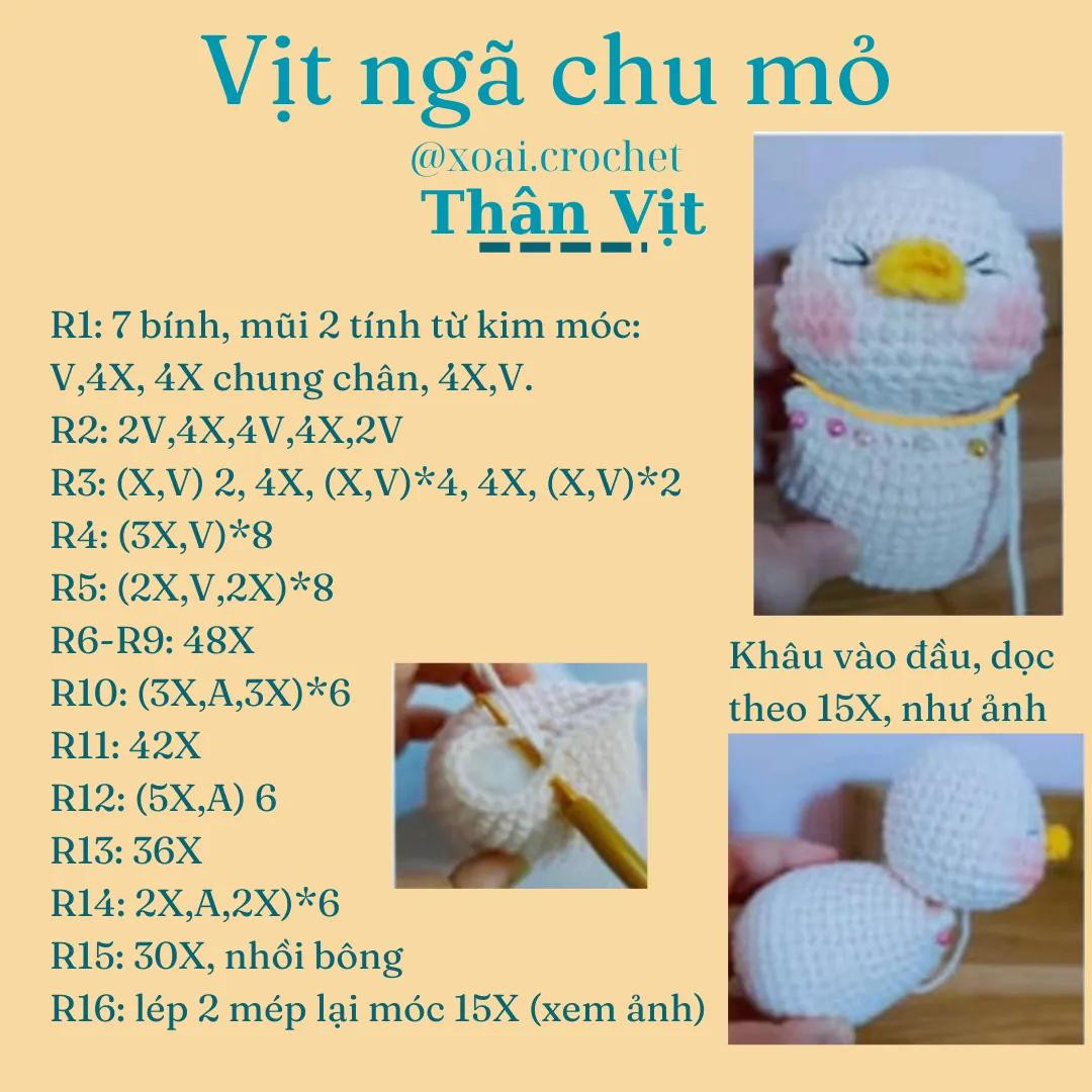 Hướng dẫn móc vịt ngã chu mỏ