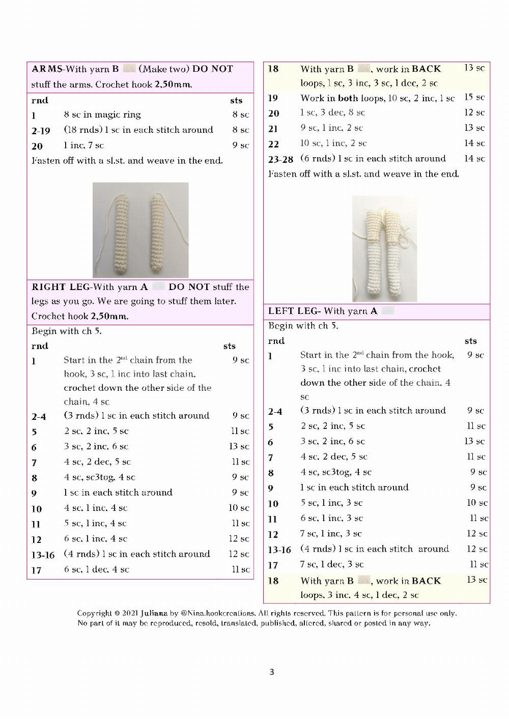 juliana crochet pattern