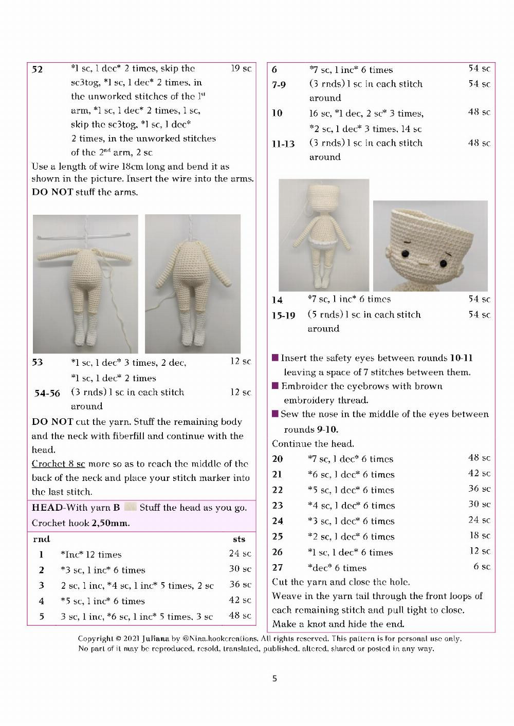 juliana crochet pattern