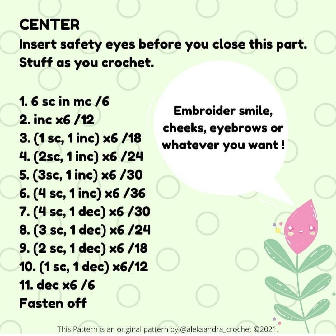 kawaii flower pattern for beginners