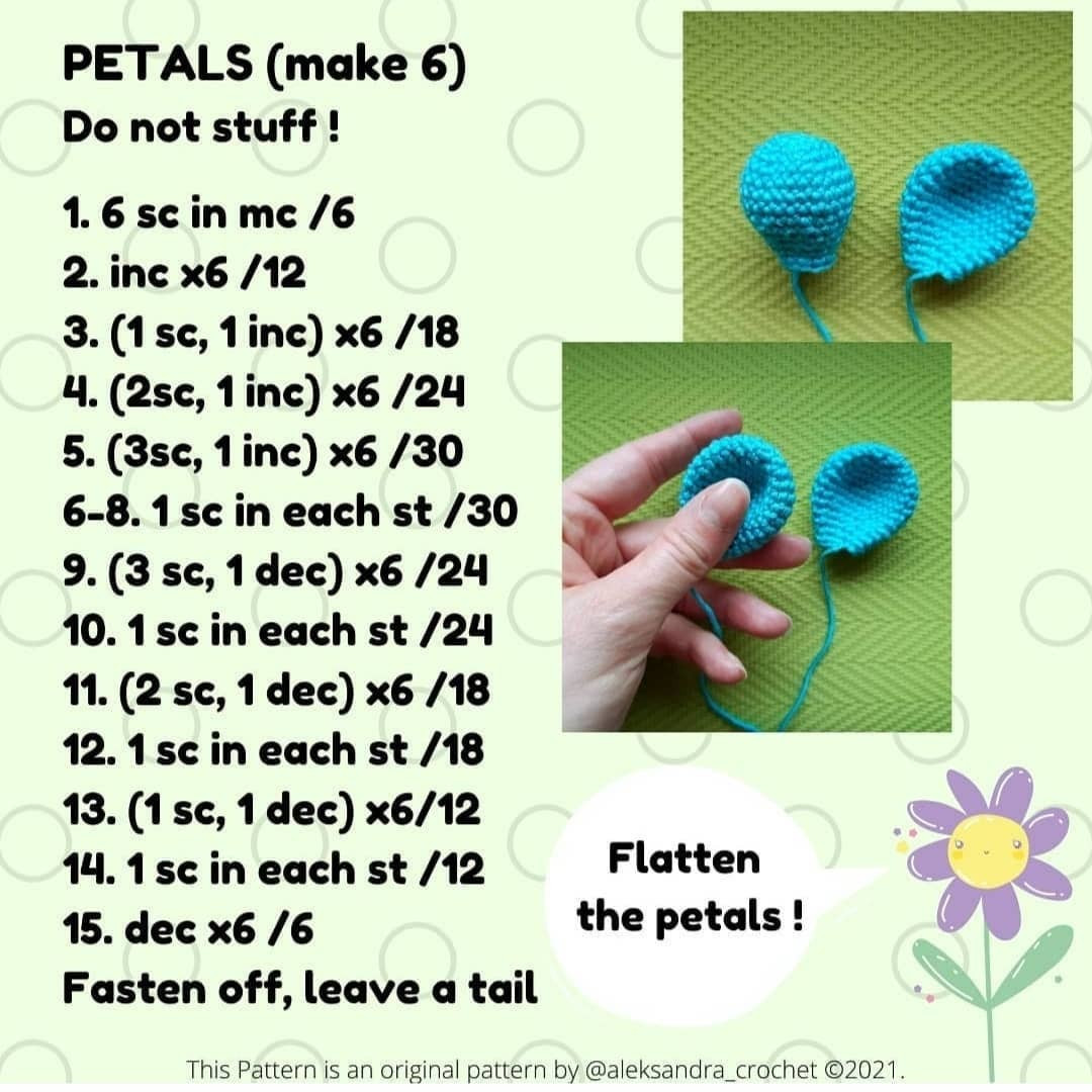 kawaii flower pattern for beginners