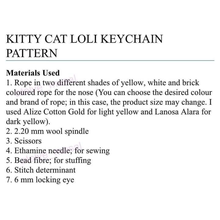 kitty cat keychain free pattern